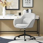Chaise de bureau Victoria à dossier courbé pivotante avec roulettes et base en métal par HULALA HOME
