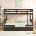 Lit superposé moderne en bois, double sur double avec lit gigogne, convertible en 2 lits