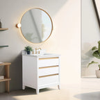 Meuble-lavabo Vanity Art avec évier en céramique et dessus en marbre reconstitué