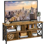 Meuble TV industriel Yaheetech 65 pouces avec 5 placards de rangement pour TV