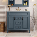 Meuble-lavabo moderne de 36 po avec vasque et armoire à miroir, 2 portes et 2 tiroirs