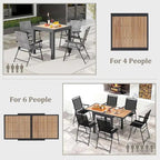 Table de patio extensible d'extérieur 31,5-63 pouces, entretoise en L incluse
