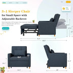AECOJOY Fauteuil Convertible 3-en-1 avec Oreiller et Dossier Réglable