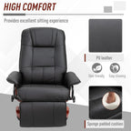 Fauteuil inclinable HomCom en similicuir avec base pivotante manuelle réglable et repose-pieds confortable et relaxant