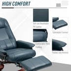 Fauteuil inclinable HomCom en similicuir avec base pivotante manuelle réglable et repose-pieds confortable et relaxant