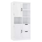 Meuble de rangement haut pour salle de bain 62", armoire de rangement sur pied avec tiroir et étagère réglable, meuble de rangement garde-manger pour salle de bain et salon