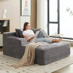 COZONY Chaise longue convertible surdimensionnée de 125 cm, Fauteuil/Canapé-lit Cloud en velours côtelé, Capacité de 180 kg