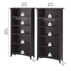 Bibliothèque haute Salinas à 5 étagères (Lot de 2) par Bush Furniture