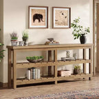 Tribesigns 70.86 Table console extra longue, table d'entrée de style rustique à 3 niveaux, table de canapé en bois derrière le canapé pour le salon, le couloir, le hall d'entrée