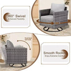Ovios Tampa Ensemble de meubles de patio extérieur 8 pièces en osier avec canapé, fauteuils pivotants et coussins