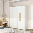 Armoire de rangement moderne sur pied en bois massif avec étagères