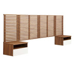 Rendu d'une tête de lit King murale et de tables de nuit modernes