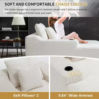 Chaise longue de 170 cm, canapé-lit d'intérieur avec 2 coussins, canapé monoplace sans structure pour salon, aucun assemblage requis