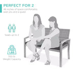 Banc de jardin en osier d'extérieur 2 places Best Choice Products avec coussin, capacité de 317 kg