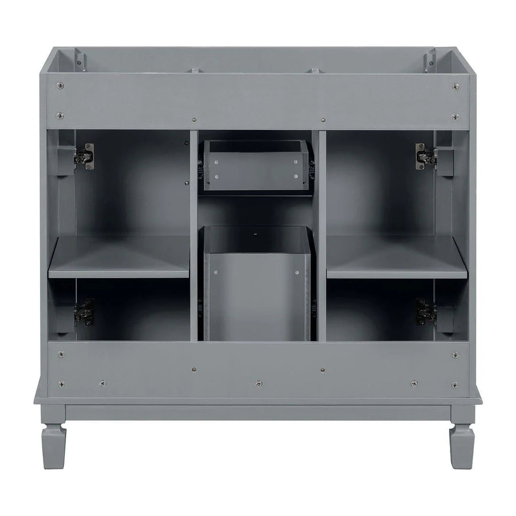 Meuble-lavabo moderne de 36 po avec vasque et armoire à miroir, 2 portes et 2 tiroirs