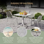 Ensemble table de salle à manger d'extérieur WestinTrends Playa Modern 5 pièces en résine avec chaises empilables