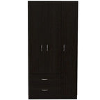 Armoire 3 portes FM Furniture Eureka avec 2 tiroirs, étagères intérieures et tringle