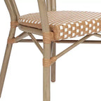Lot de 4 chaises bistrot Lourdes Thonet empilables avec accoudoirs, en rotin PE et cadre en aluminium, pour l'intérieur et l'extérieur, de la marque Flash Furniture