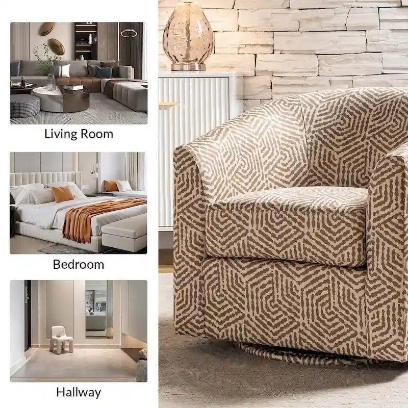 Lot de 2 fauteuils crapauds modernes rembourrés Cuenca avec base pivotante