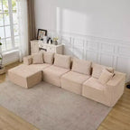 Canapé modulaire sectionnel nuage 107/137, canapé sans armature à assise profonde, canapés de sol confortables convertibles avec poufs et mousse à mémoire de forme