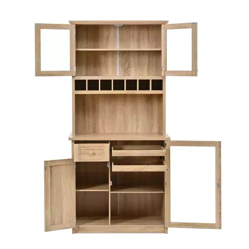 Armoire de cuisine haute (75 po) avec portes vitrées