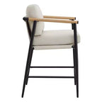 Tabourets de bar modernes Spruce&Spring avec accoudoirs et piètement en métal, lot de 2
