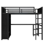 Lit mezzanine taille XL avec armoire intégrée