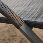 Ensemble de 4 chaises longues de patio extérieures en aluminium Deco