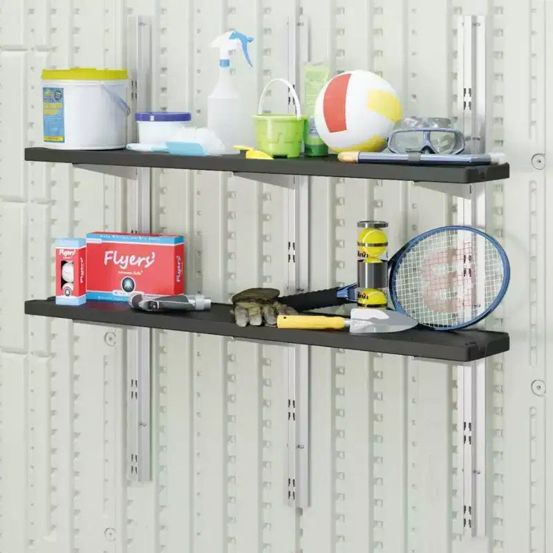 Suncast Abri vertical 6 étagères, kit de rangement mural extérieur peu encombrant, noir