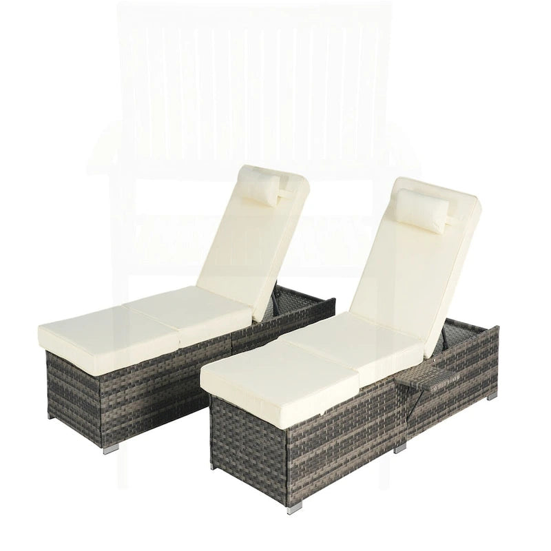 Excellent ensemble de chaises longues d'extérieur pour la relaxation et les loisirs
