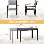 Ensemble de salle à manger extérieur 5/7 pièces en aluminium avec chaises empilables et table extensible
