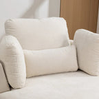 Fauteuil d'appoint pivotant rembourré 42,3 W avec 4 oreillers et pouf de rangement demi-lune
