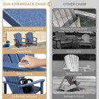 Chaise Adirondack empilable Vrakae de 6 pièces en PEHD résistant aux intempéries pour patio