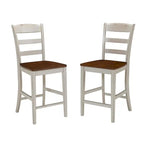 Ensemble îlot de cuisine 3 pièces Homestyles Monarch en bois blanc cassé avec plateau en bois à abattant - 48 x 25 x 36