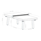 Table de billard Norwalk 2,13 m en ardoise, intérieure/extérieure, ensemble de salle à manger 6 places avec 4 bancs et accessoires, finition blanche