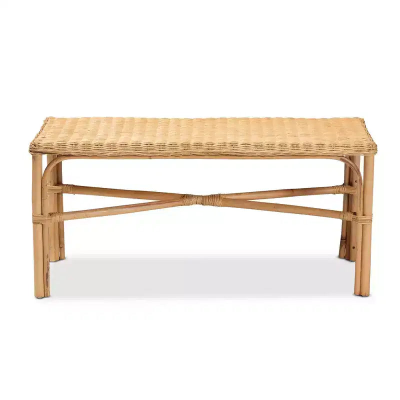Banc d'appoint en rotin Cacaban naturel/marron - bali & pari : Fabriqué à la main, mobilier d'intérieur, siège d'entrée