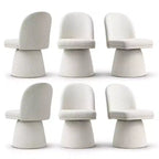Lot de 6 chaises de salle à manger modernes sans accoudoirs, pivotantes à 360°, avec piétement tulipe, élégantes chaises d'appoint pour cuisine, salle à manger ou bureau - Panipeachy