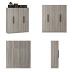 Armoire de rangement moderne sur pied en bois massif avec étagères