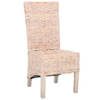 Lot de 2 chaises de salle à manger en osier naturel 48L x 56P x 104H cm, style bohème côtier