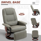 Fauteuil inclinable HomCom en similicuir avec base pivotante manuelle réglable et repose-pieds confortable et relaxant