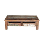 Table basse en bois ancien recyclé fabriquée à la main (Inde)
