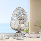 Fauteuil œuf en osier, panier-nid, fauteuil œuf pivotant avec coussin