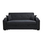 Canapé moderne convertible 3 en 1 Roomfitters 75 pouces avec lit gigogne pratique, dossier inclinable, porte-gobelets, oreillers