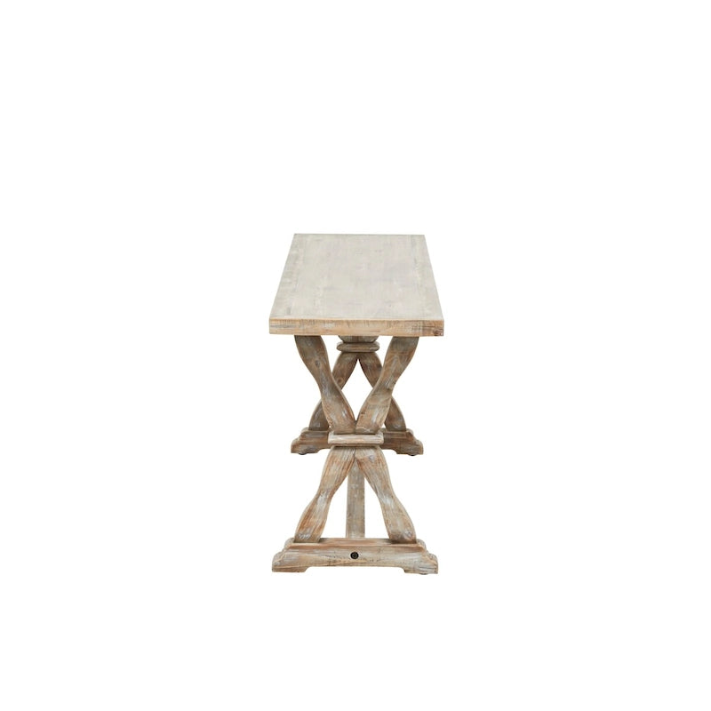 Console ou banc en bois avec finitions vieillies - Marron - Roche River Decor