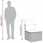 vidaXL Salon de jardin 9 pièces avec coussins Gris Résine tressée