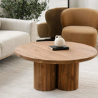 Table basse moderne en teck avec plateau rond - Salon | 39