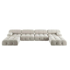 138 Canapé sectionnel modulable convertible, canapés et sofas minimalistes en velours en forme de U