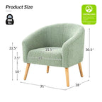 Fauteuil Sheila Modern 30 W Boucle avec pieds en bois massif, lot de 2, par HULALA HOME