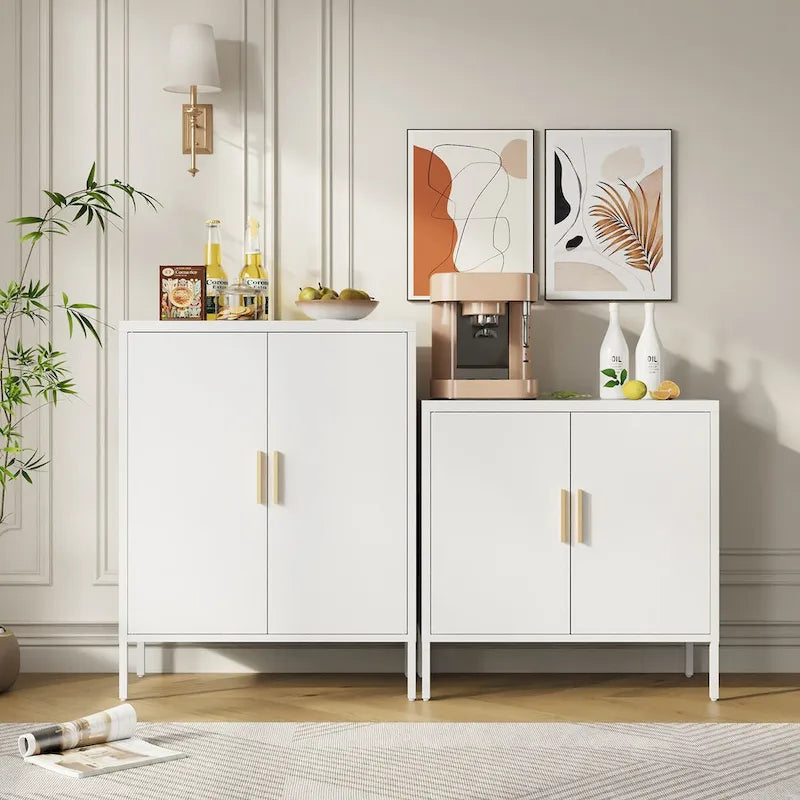 Armoire de rangement métallique avec 2 portes et 2 étagères réglables, armoire de rangement de garage verrouillable en acier, armoire de classement en métal