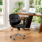 Fauteuil de bureau pivotant réglable en similicuir Glitzhome avec accoudoir, design ergonomique
